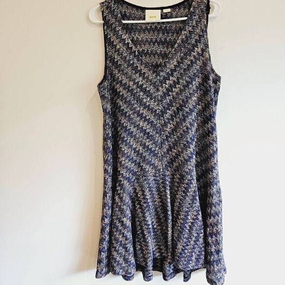 Anthropologie Maeve Swingy Drop Waist Chevron Westwater Knit Dress - Picture 4 of 10